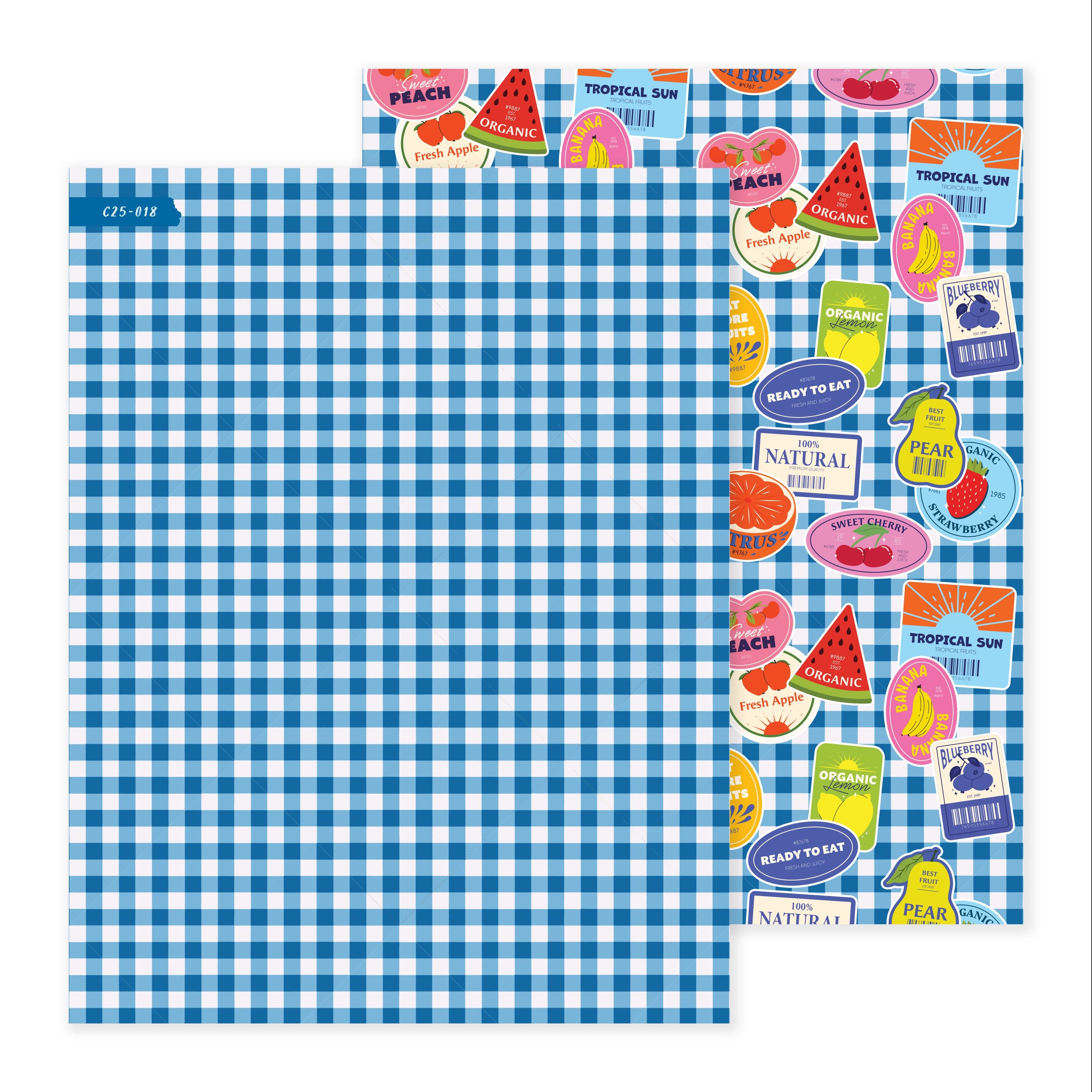 Fresh Fruit Labels • Scrapbook Paper • Double Sided Craft Paper ...