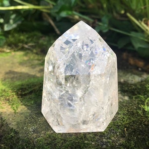 Fire & Ice Crackle Quartz Crystal generator tower point ~ Brazil