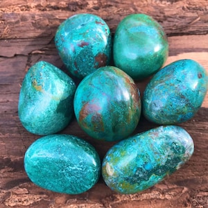 Choose your Chrysocolla tumbled stone crystal Peru image 1