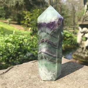 Large Rainbow Fluorite Tower Generator Point ~ 4.56&quot;
