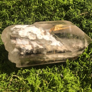 Rutilated Quartz Point with Chlorite  ~ Brazil