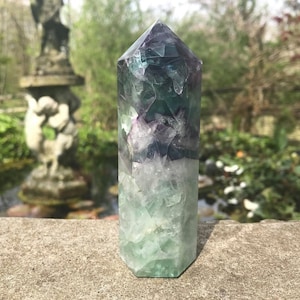 Large Rainbow Fluorite Tower Generator Point ~ 4.64&quot;