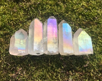 Angel Aura Quarz Turmspitze ~ Brasilien ~ leicht fehlerhaft