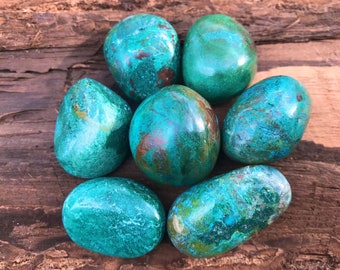 Choose your Chrysocolla tumbled stone crystal ~ Peru