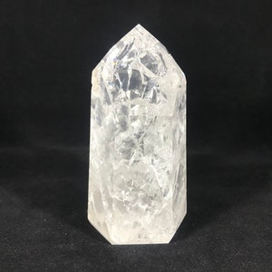 Large Fire & Ice Crackle Quartz Crystal generator tower point ~ Brazil