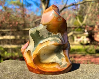 Large Polychrome Jasper Flame  ~ Madagascar ~ Desert Jasper Flame