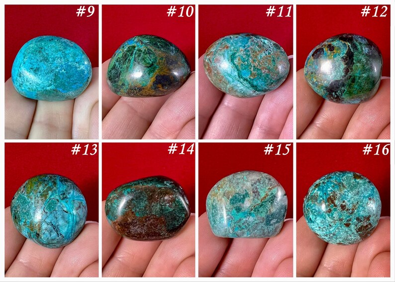 Choose your Chrysocolla tumbled stone crystal Peru image 3