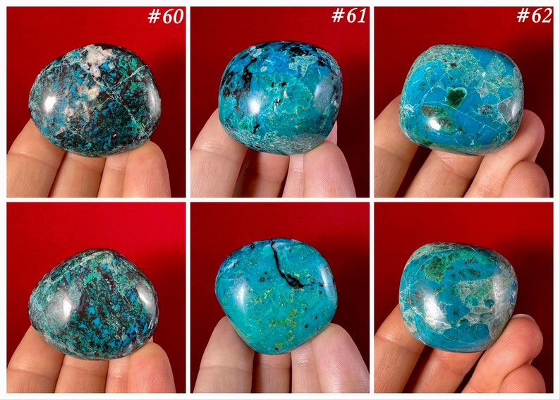 Choose your Chrysocolla tumbled stone crystal Peru image 10