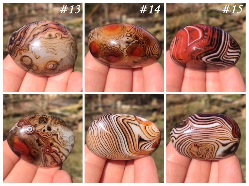 Madagascar Banded Agate Palm Stones ~ Sardonyx
