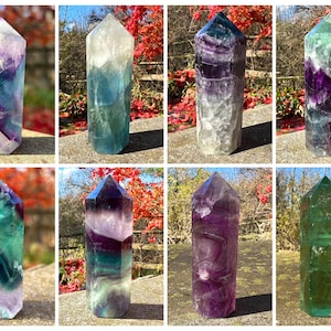 Rainbow Fluorite Tower Generator Point ~ 3”
