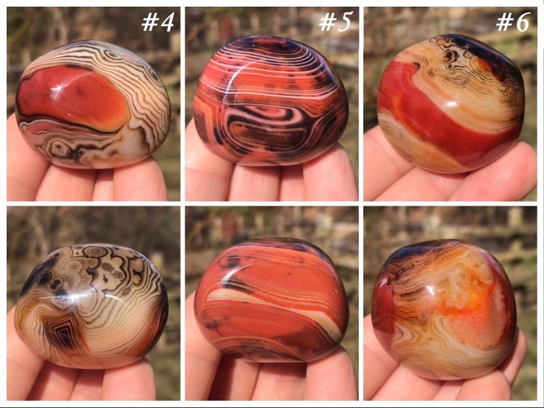 Madagascar Banded Agate Palm Stones ~ Sardonyx