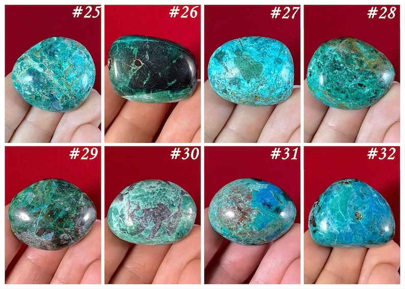 Choose your Chrysocolla tumbled stone crystal Peru image 5