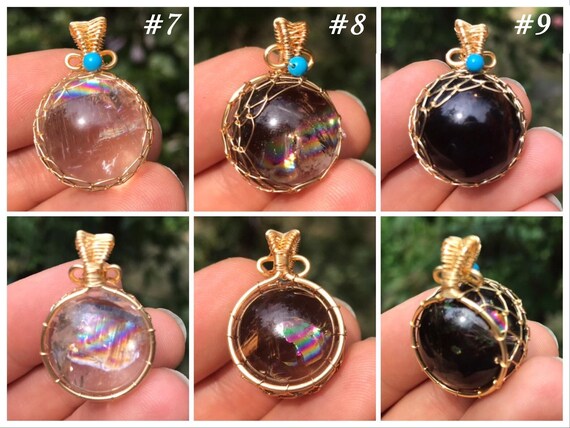 Rainbow Quartz Crystal Sphere Pendant ~ Wire-Wrap… - image 4