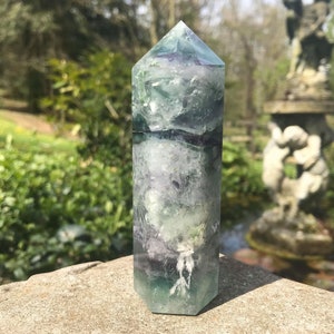 Large Rainbow Fluorite Tower Generator Point ~ 4.64&quot;
