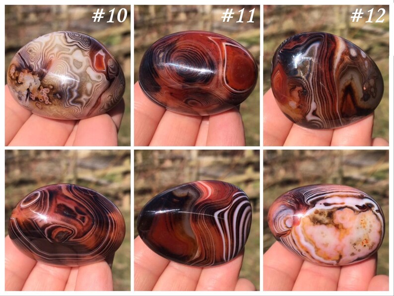Madagascar Banded Agate Palm Stones ~ Sardonyx