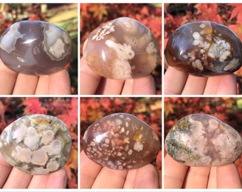 Flower Agate Palm Stone ~ Cherry Blossom Agate ~ Sakura Agate