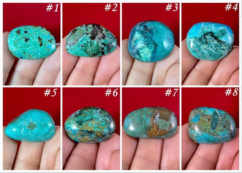 Choose your Chrysocolla tumbled stone crystal Peru image 2