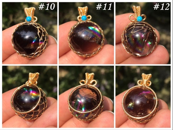 Rainbow Quartz Crystal Sphere Pendant ~ Wire-Wrap… - image 5