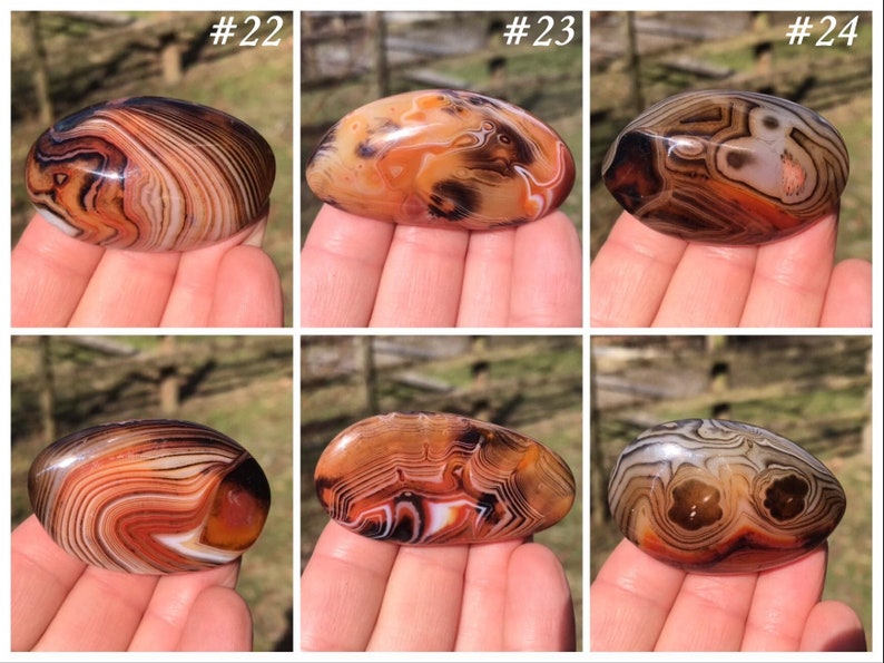 Madagascar Banded Agate Palm Stones ~ Sardonyx