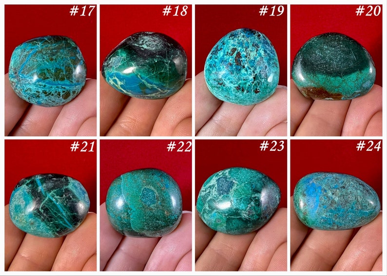 Choose your Chrysocolla tumbled stone crystal Peru image 4