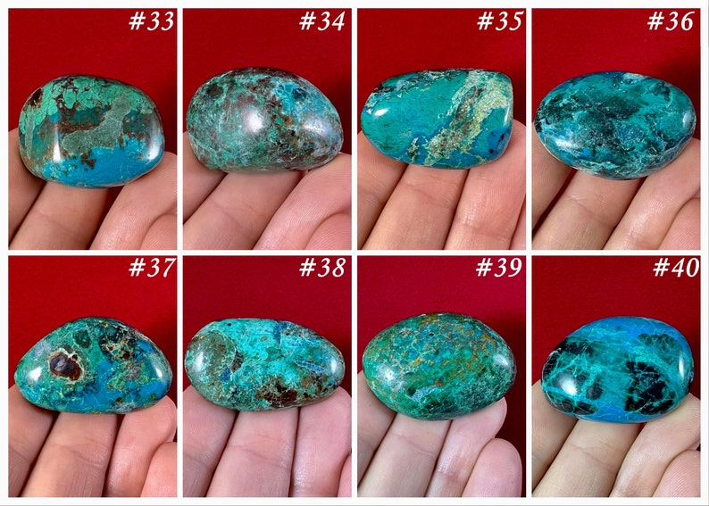 Choose your Chrysocolla tumbled stone crystal Peru image 6