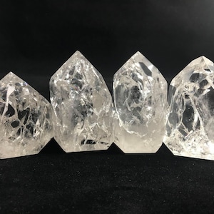 Fire & Ice Crackle Quartz Crystal generators towers points