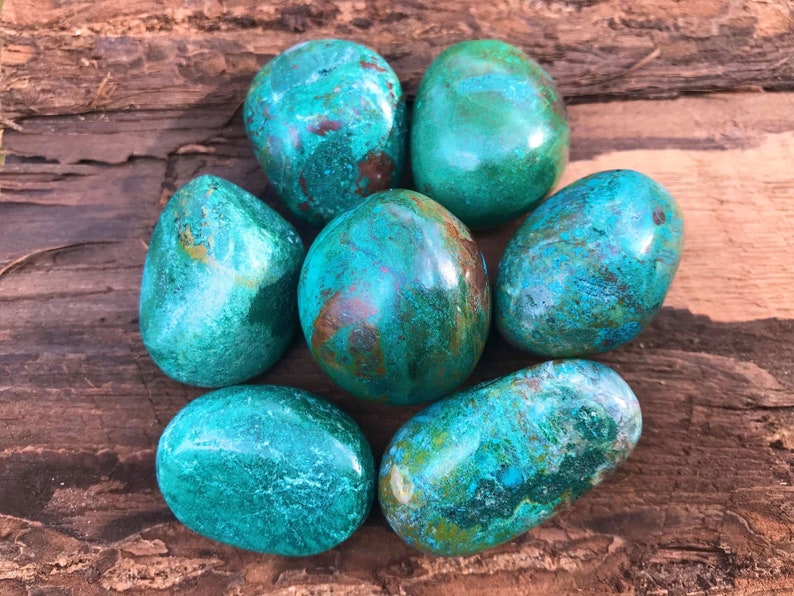 Choose your Chrysocolla tumbled stone crystal Peru image 1