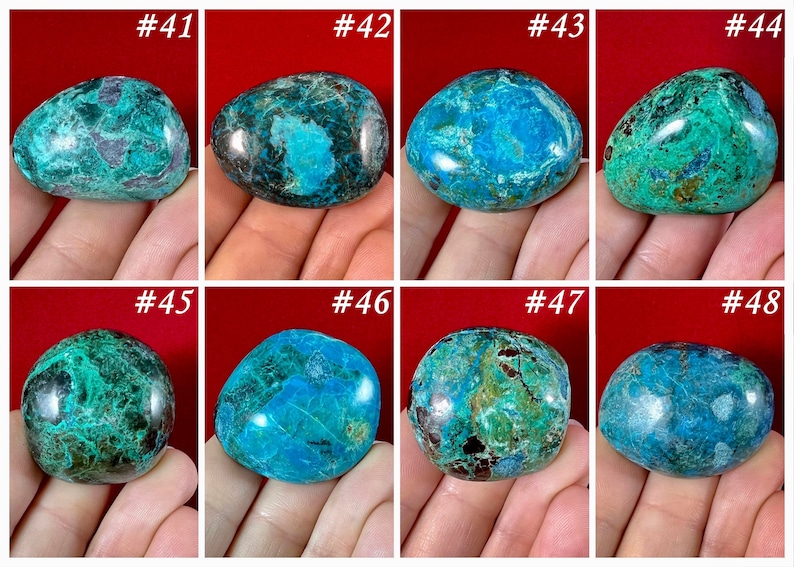 Choose your Chrysocolla tumbled stone crystal Peru image 7
