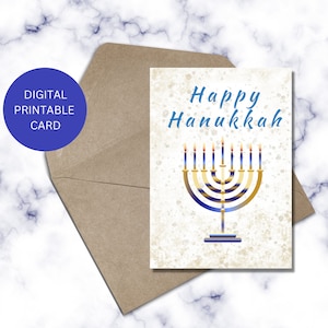 Joyeuse menorah de Hanoucca. Téléchargement instantané. Happy Hanuka