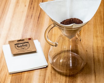 Bolio - Organic Hemp Square Coffee Filters - Works on Chemex