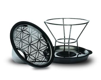 Bolio - Flower of Life Pour Over Coffee Dripper Basket and Cradle  - For Paper and Cloth Filters