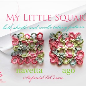 Shuttle and needle tatting tutorial: *My Little Square*