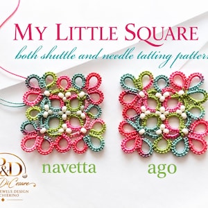 Shuttle and needle tatting tutorial: *My Little Square*