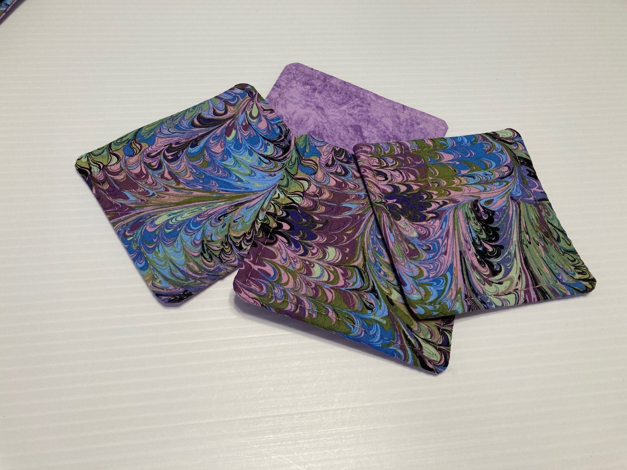 Placemats Set of 4 including Coasters Purple Print Etsy