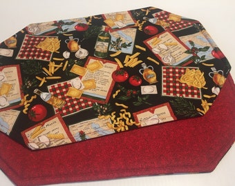 Placemats Sets of 6  Including Coasters - Pasta Print