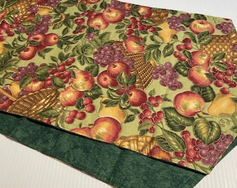 Reversible Table Runner - Large Fruit & Baskets