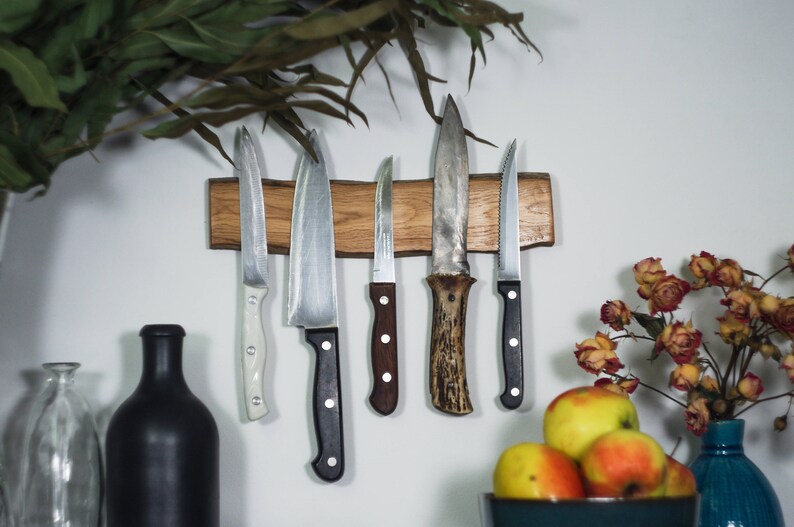 oak knife rack holder Etsy