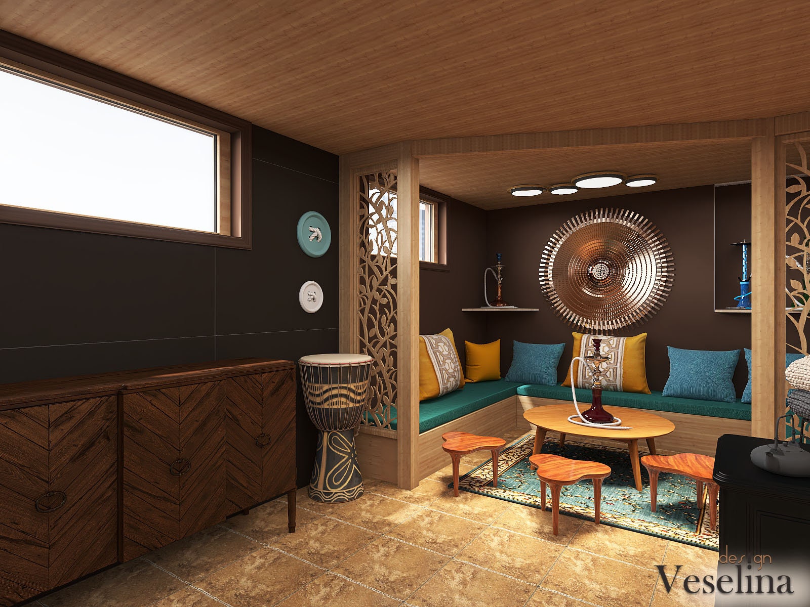 Hookah Room Interior Design, 3D Project, Relaxation Room - Etsy