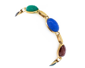14k Yellow Gold Vintage Scarab Bracelet