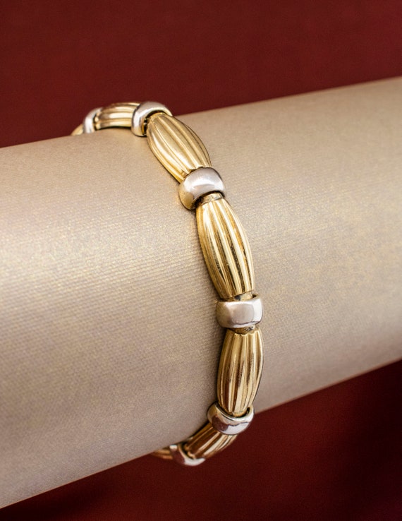 Two-Tone Gold Fluted Bracelet - image 2