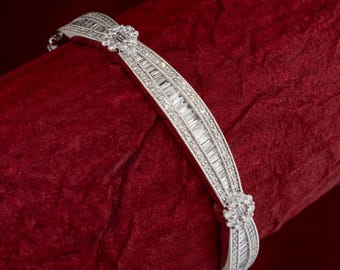 14k Weißgold Diamant Armreif