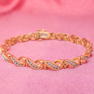 14k Yellow Gold Diamond Tennis Bracelet