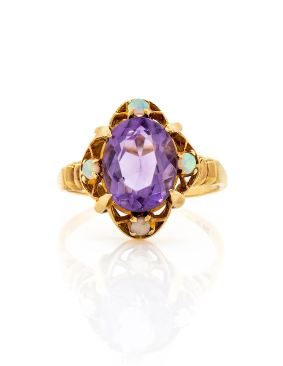 10K Yellow Gold Amethyst Ring