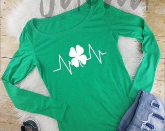 KENMENE Nurse Heart Stethoscope Shirt Womens Jersey Long Sleeve T-Shirt Tee Personalized Shirt