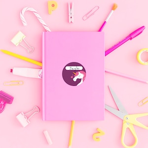 A4 Einhorn Stickerbogen - 20 einzigartige Farben, 5x5cm kreisförmige Designs