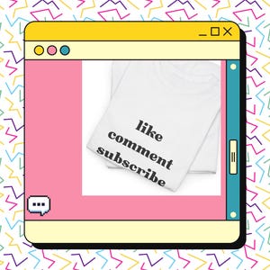 like comment subscribe T-Shirt | Minimalist Social Media Text Tee