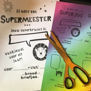 Digitale Download - Bedankt Juf / Bedankt Meester - Leuke kaartjes voor het meesters- en juffenfeest van BroodBriefjes