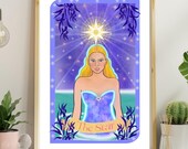 The Star Tarot Card Art, Digital Download, Taylor Fan Art, Astrology Deck Wall Print, Swifty Collectors, Celestial Vibes,  Alternative Tarot