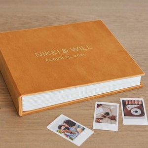 Wedding Guest Book Alternative, Personalized Velvet Wedding Photo Album for all Instant Films | Instax Mini Wide Square, Photo Booth 4x6 2x6