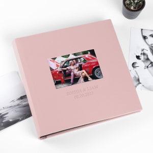 Wedding Photo Album with Sleeves for up to 1000 4x6 Photos | Custom Eco Leather Slip In Photo Book with Photo Window | Hand Made in Europe